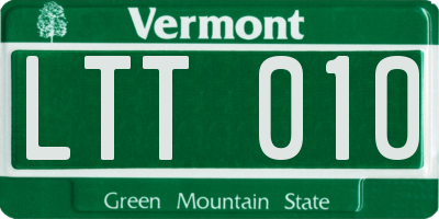 VT license plate LTT010
