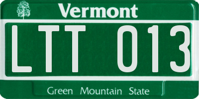 VT license plate LTT013