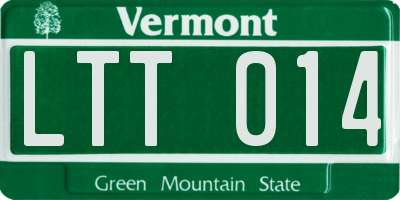 VT license plate LTT014