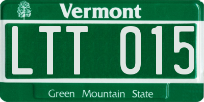 VT license plate LTT015