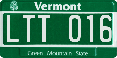 VT license plate LTT016