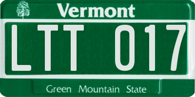 VT license plate LTT017