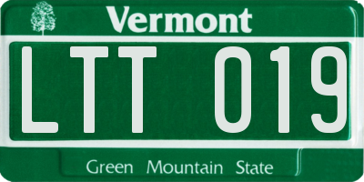 VT license plate LTT019