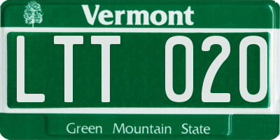 VT license plate LTT020