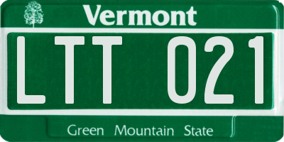 VT license plate LTT021