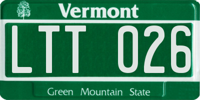 VT license plate LTT026