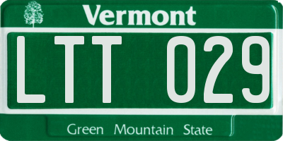 VT license plate LTT029
