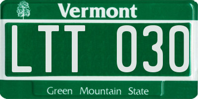 VT license plate LTT030