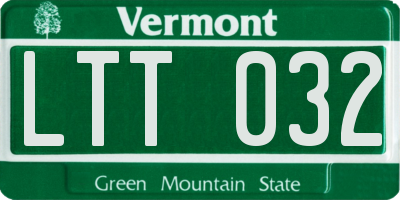 VT license plate LTT032