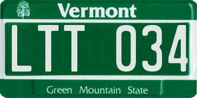 VT license plate LTT034