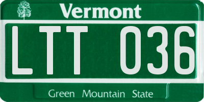 VT license plate LTT036