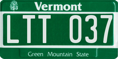 VT license plate LTT037