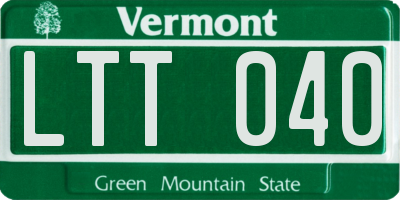 VT license plate LTT040