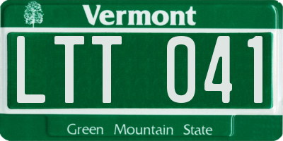 VT license plate LTT041