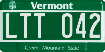 VT license plate LTT042