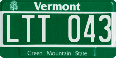VT license plate LTT043