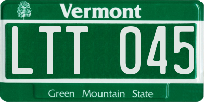 VT license plate LTT045
