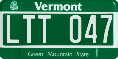 VT license plate LTT047