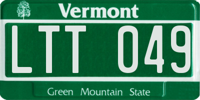 VT license plate LTT049