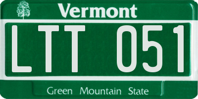 VT license plate LTT051