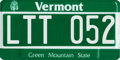 VT license plate LTT052