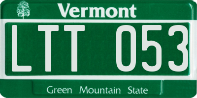 VT license plate LTT053