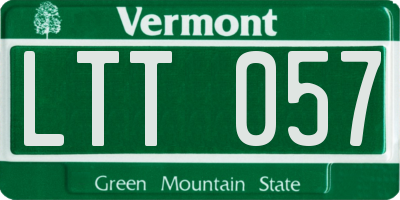 VT license plate LTT057