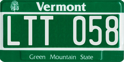 VT license plate LTT058
