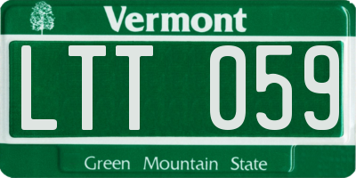 VT license plate LTT059