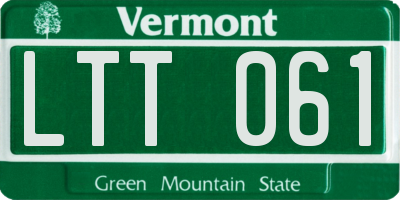 VT license plate LTT061