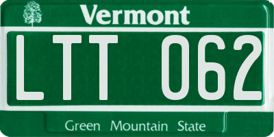 VT license plate LTT062