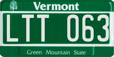 VT license plate LTT063