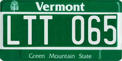 VT license plate LTT065