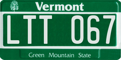 VT license plate LTT067