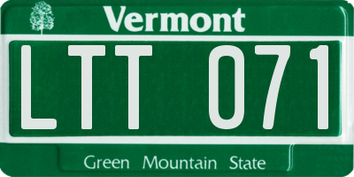 VT license plate LTT071