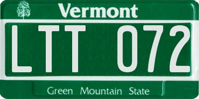 VT license plate LTT072