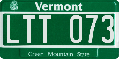 VT license plate LTT073