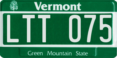 VT license plate LTT075