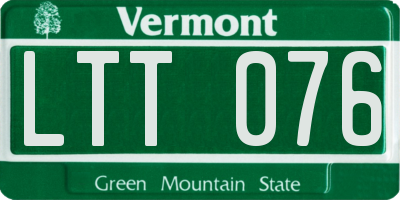 VT license plate LTT076