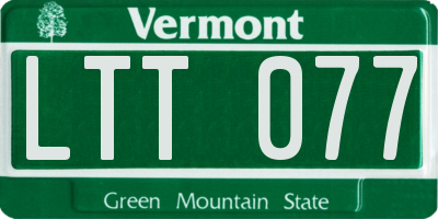VT license plate LTT077