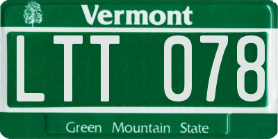 VT license plate LTT078