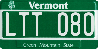 VT license plate LTT080