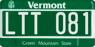 VT license plate LTT081