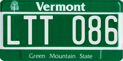 VT license plate LTT086