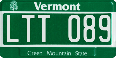VT license plate LTT089