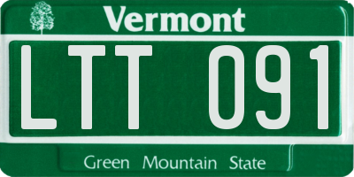 VT license plate LTT091