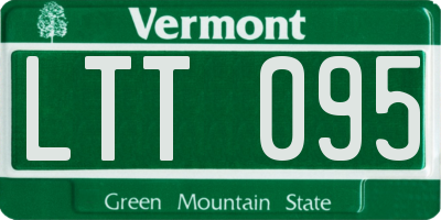 VT license plate LTT095
