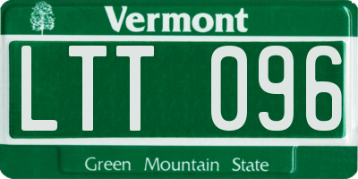 VT license plate LTT096