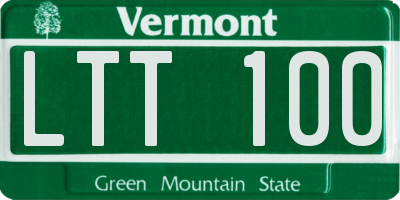 VT license plate LTT100