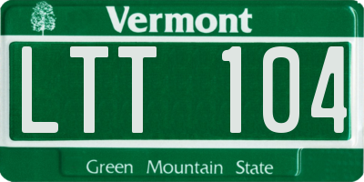 VT license plate LTT104
